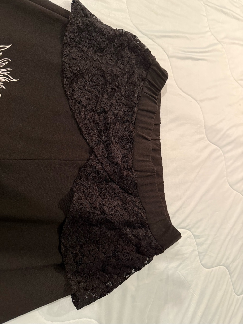 Black Boho Moon & Sun Lace Panel Pants - Picture 4 of 5